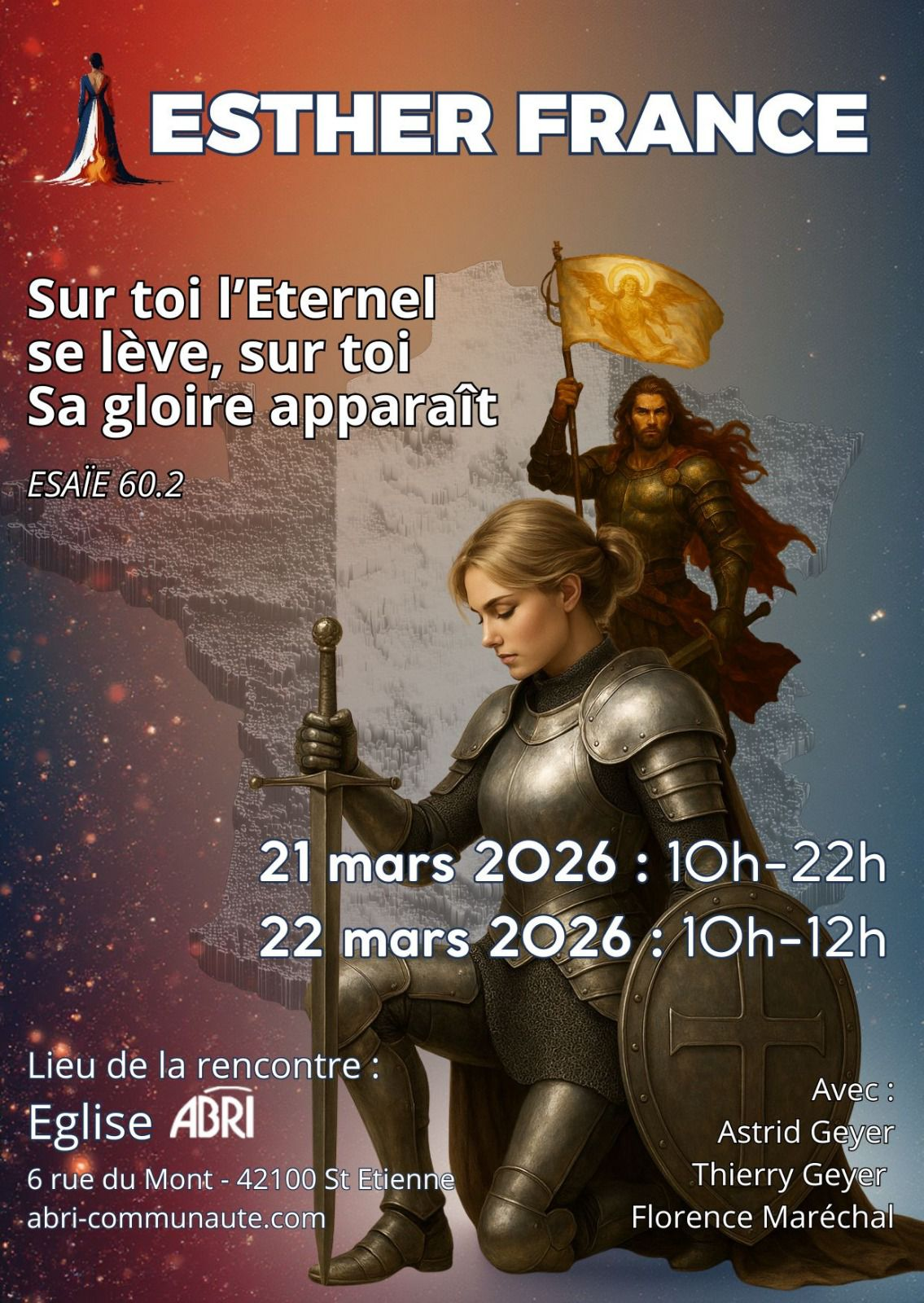Week-end Esther France - 21-22 Mars 2026